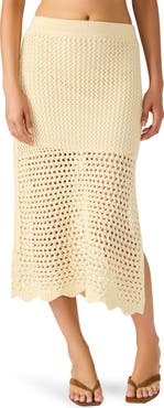 Steve Madden Tiffani Open Stitch Midi Skirt