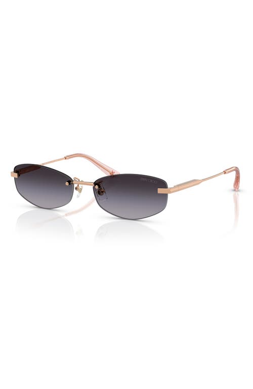 Jimmy Choo 57mm Oval Sunglasses In Rose Gold 1