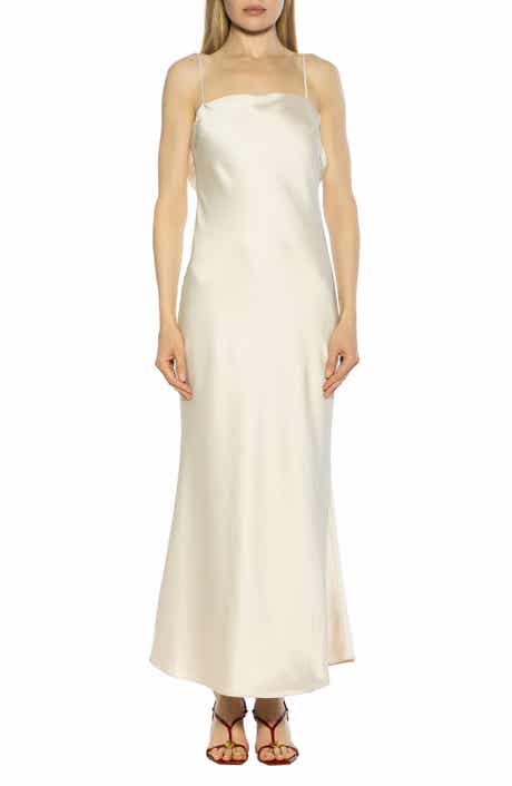 Slo Draped Open Back Satin Maxi Dress