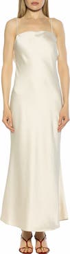 Alexia Admor Slo Draped Open Back Satin Maxi Dress