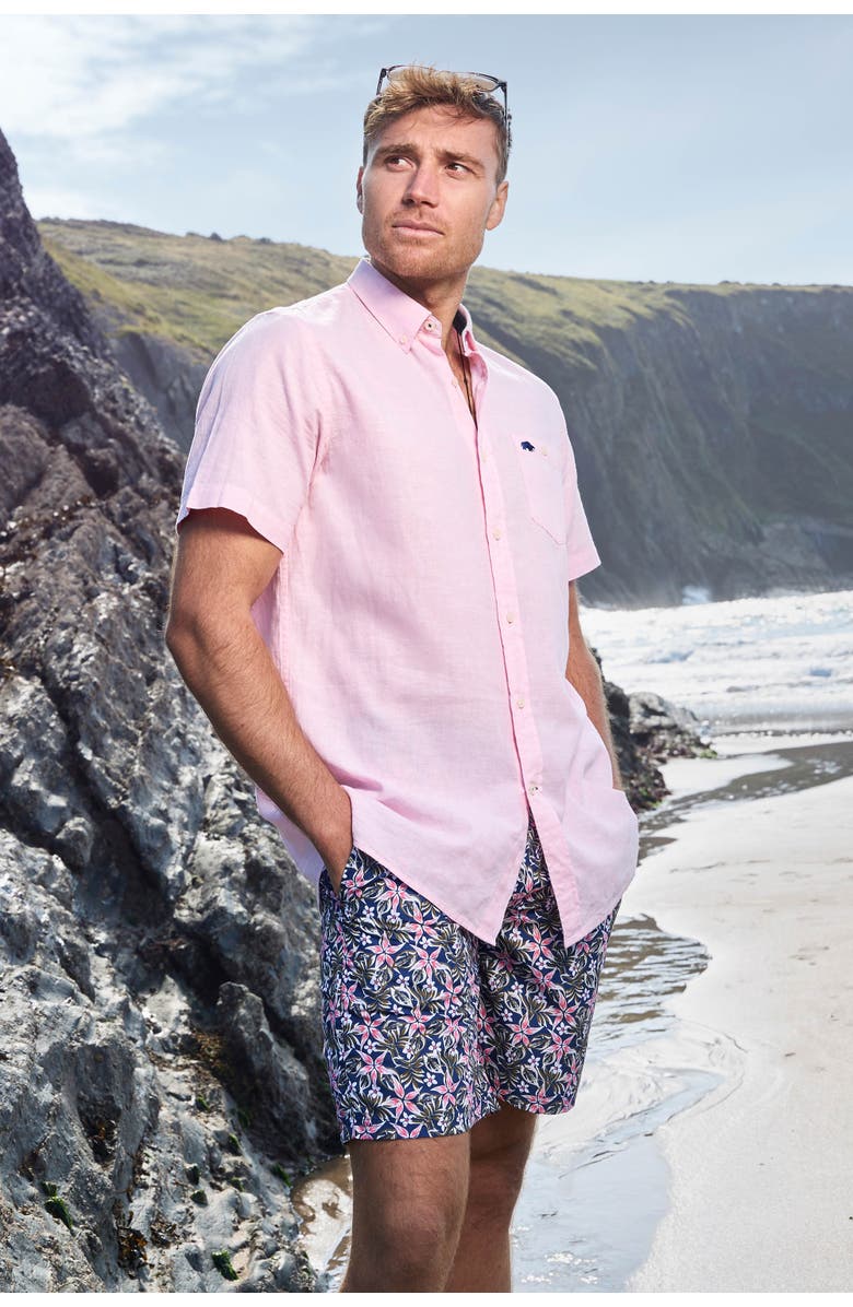 Raging Bull Hawaiian Swim Short, Alternate, color, Denim Blue