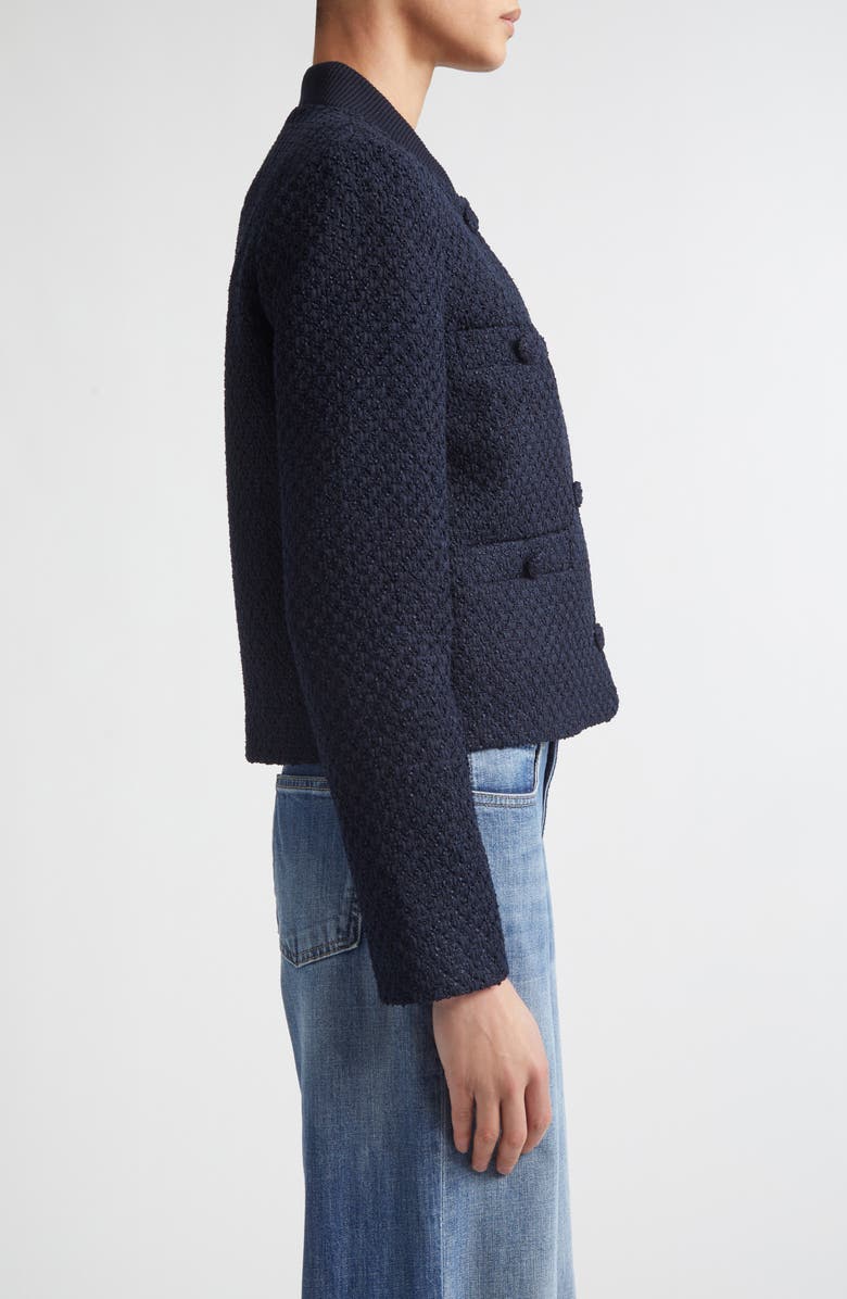 Eleventy Bouclé Knit Bomber Jacket, Alternate, color, 11 Blue