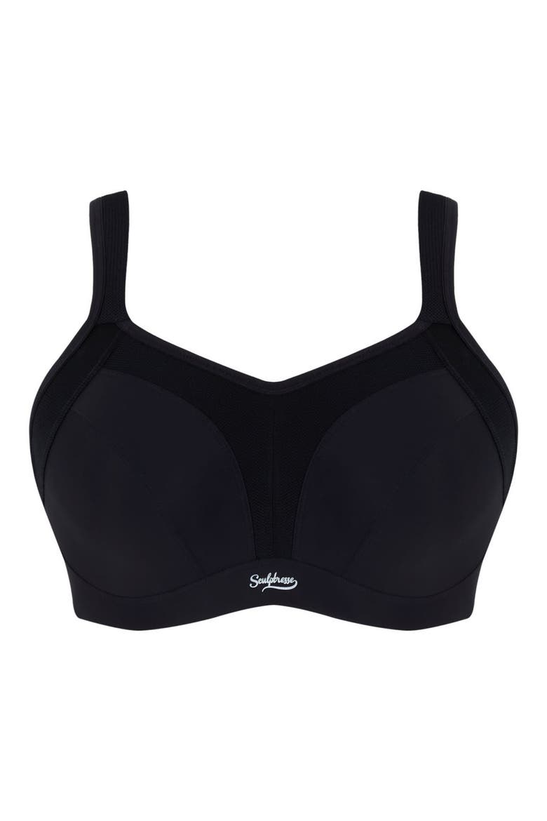 Sculptresse Activate Underwire Unlined Sports Bra, Alternate, color, BLACK