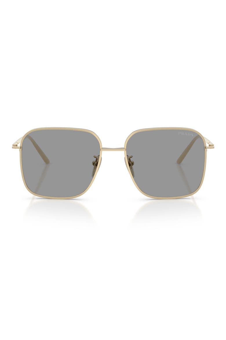 57mm Square Sunglasses, Main, color, PALE GOLD / GREY