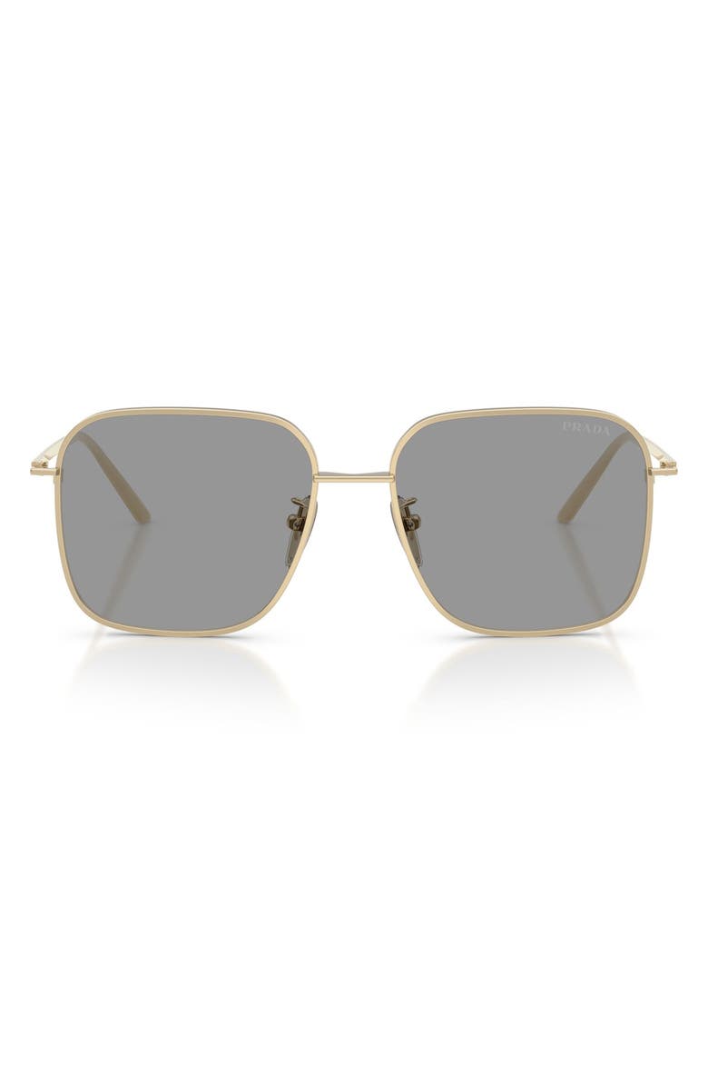 Prada 54mm Square Sunglasses, Main, color, Pale Gold / Grey
