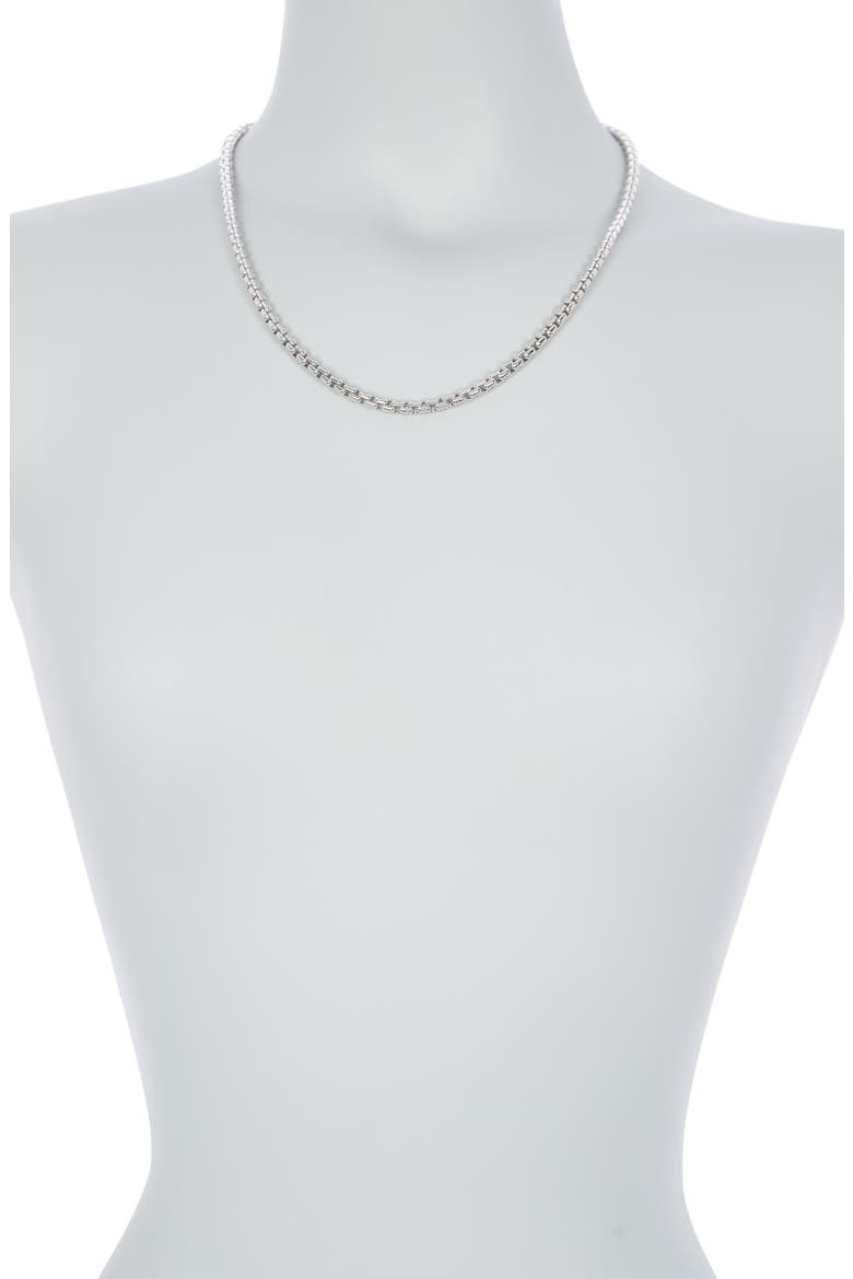 Sterling Silver Box Chain Necklace, Alternate, color, NO COLOR