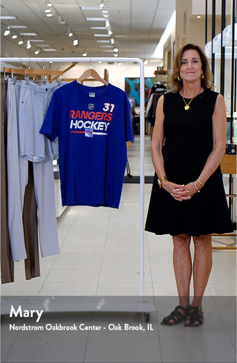 Men's Fanatics Branded Igor Shesterkin Blue New York Rangers Authentic Pro Prime Name & Number T-Shirt, sales video thumbnail