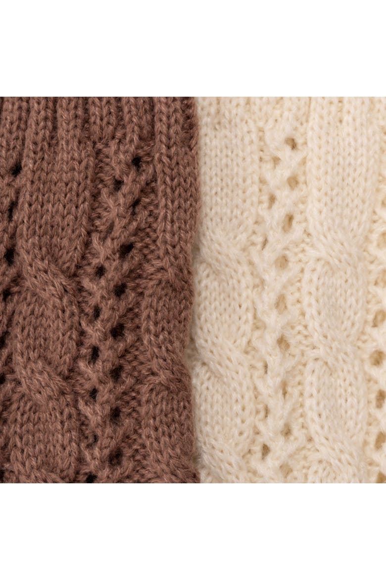 Slouch Knit Cable Socks 2 Pair Pack, Alternate, color, Rose/Ivory