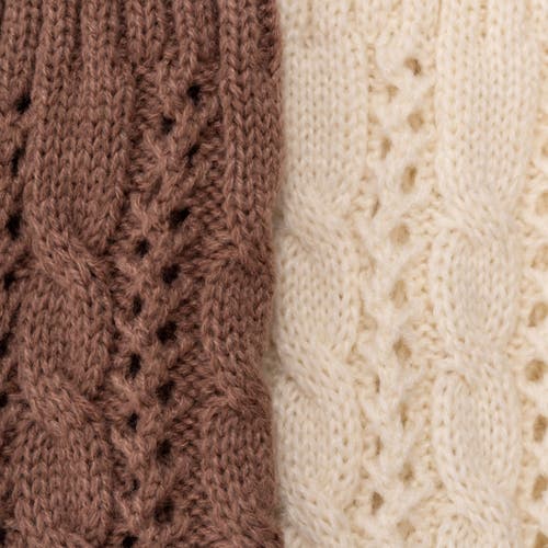 Muk Luks Slouch Knit Cable Socks 2 Pair Pack In Brown