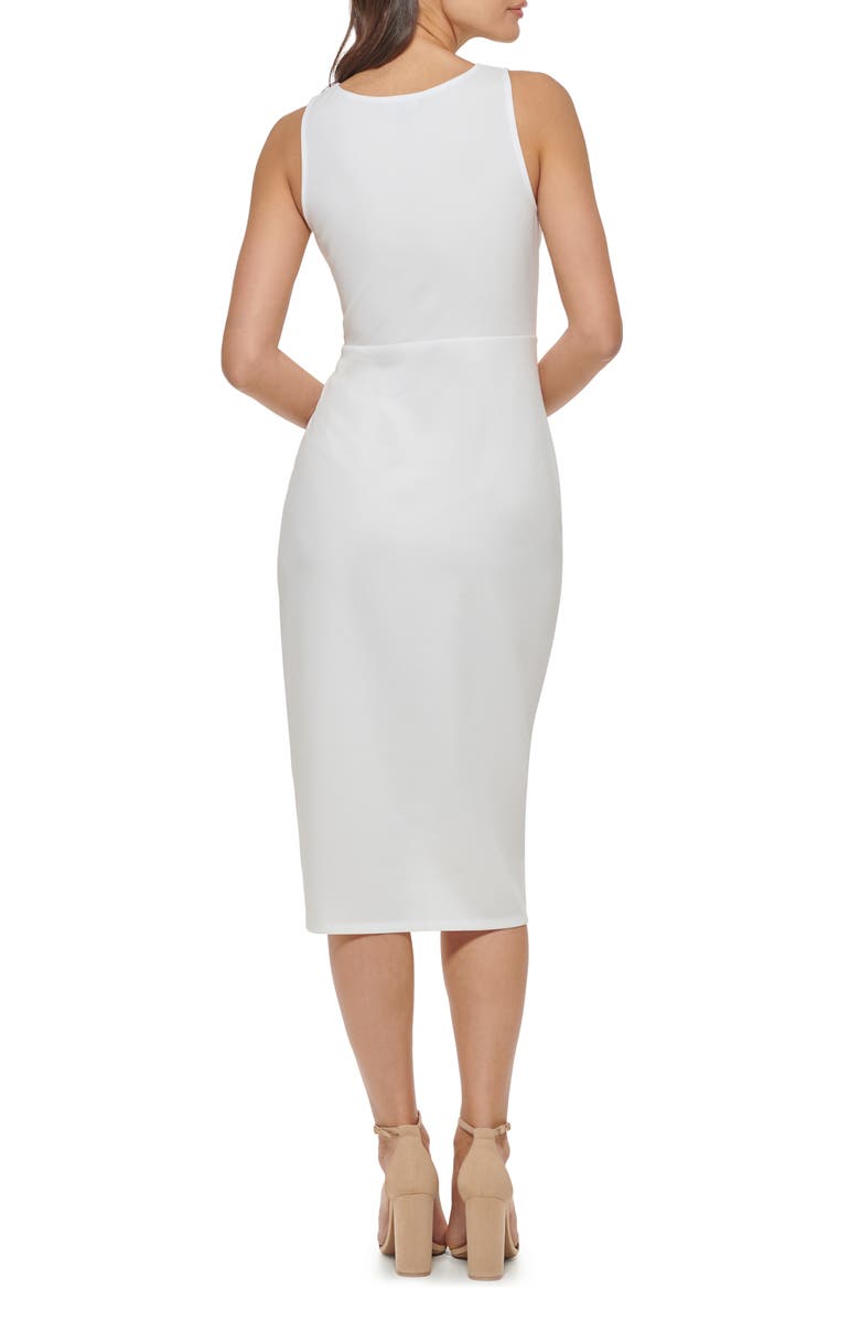 GUESS Sleeveless Scuba Crepe Faux Wrap Dress, Alternate, color, 