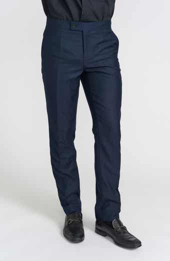 SAVILE ROW CO Slim FIt Navy Tuxedo Pants - 30-34" Inseam