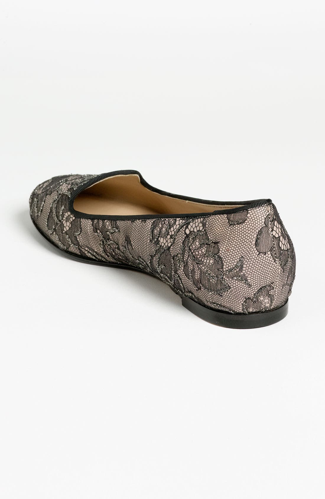 'Lace Art' Slipper, Alternate, color, POUDRE/ BLACK LACE