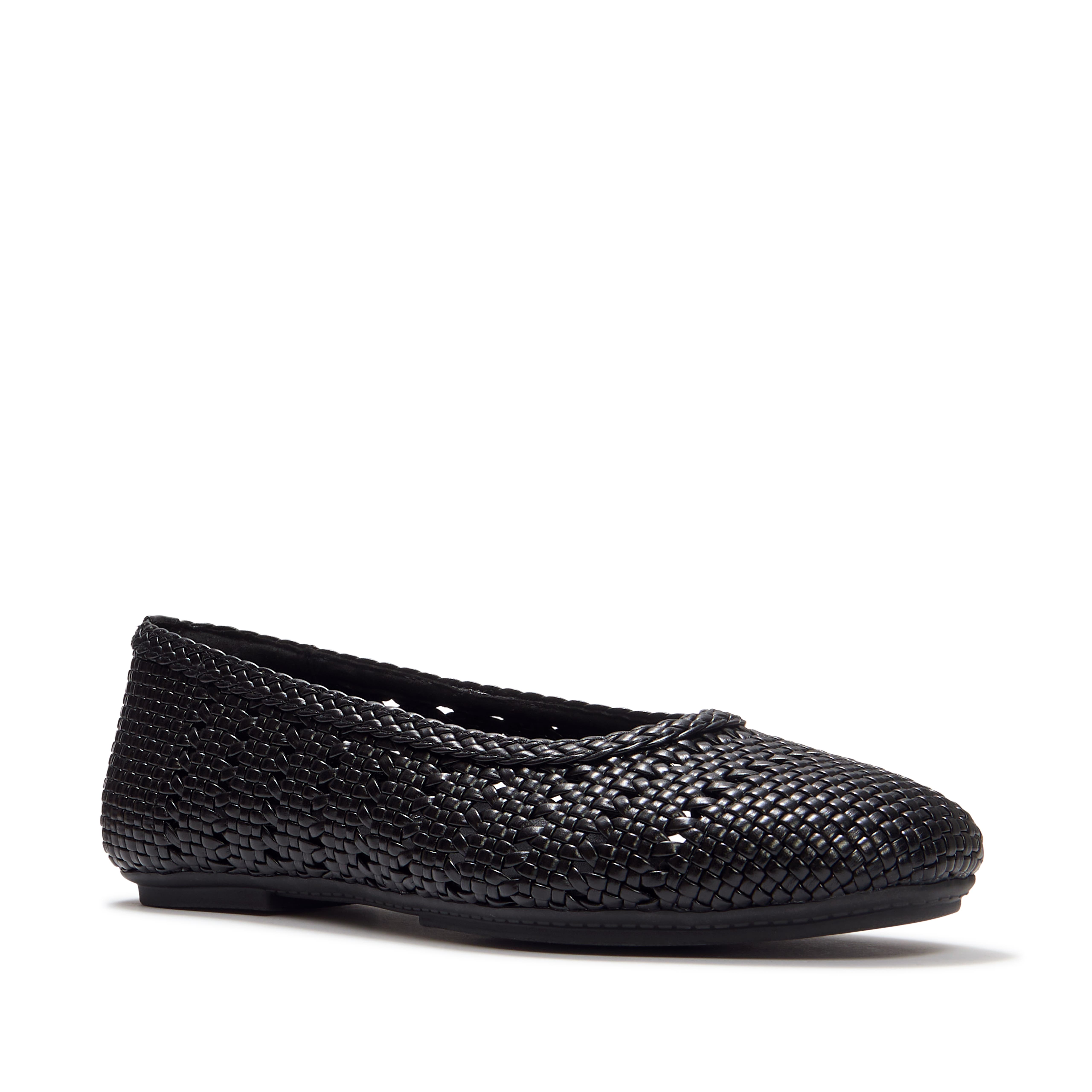 Delicato Woven Ballerinas Flats, Main, color, All Black