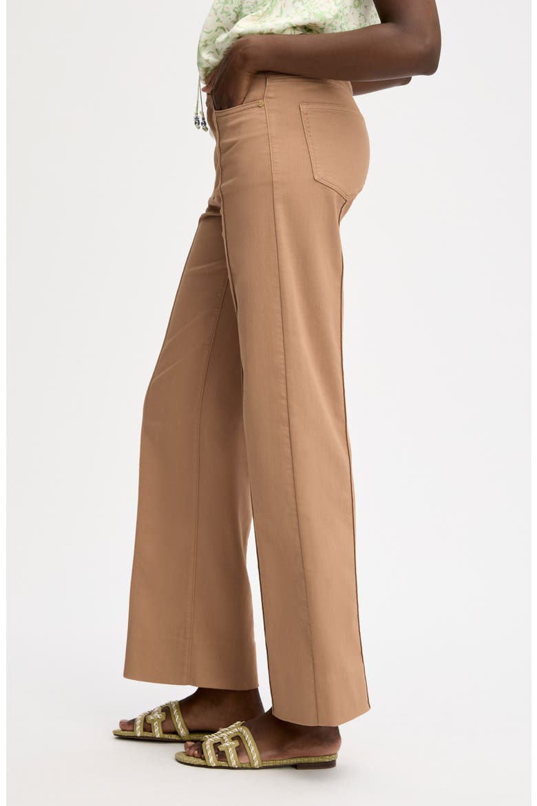 Pintuck Wide Leg Trouser Jeans, Alternate, color, DUNE