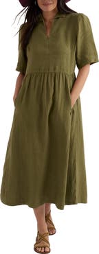 Seasalt Cornwall Fen Violet Linen Midi Shirtdress