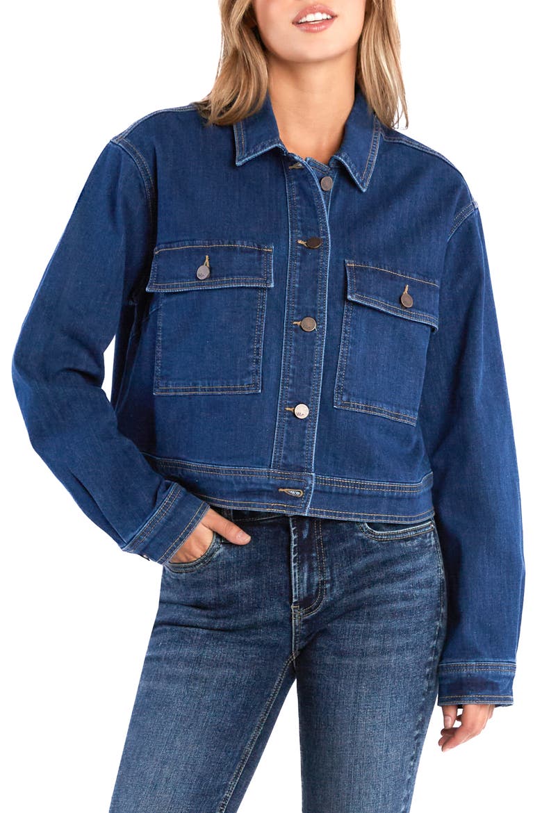 Anaise Crop Denim Jacket, Main, color, ANAISE BLUE