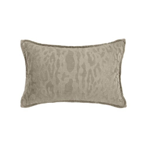 Elisabeth York Avon Embroidered Tone On Tone Cotton Velvet Decorative Throw Pillow In Brown