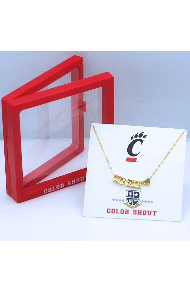 Color Shout University of Cincinatti Gold Heart Necklace, Alternate, color, Yellow Gold