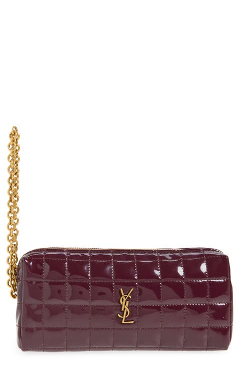 Cassandre Bijou Matelassé Carré Leather Wristlet