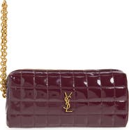 Saint Laurent Cassandre Bijou Matelassé Carré Leather Wristlet