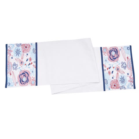 Patriotic Floral Table Runner 14" x 72"