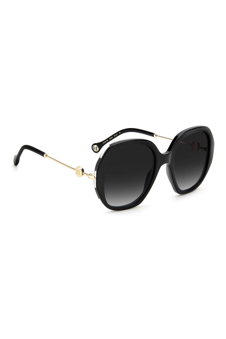 Round Sunglasses, Alternate, color, BLACK/ GREY SHADED