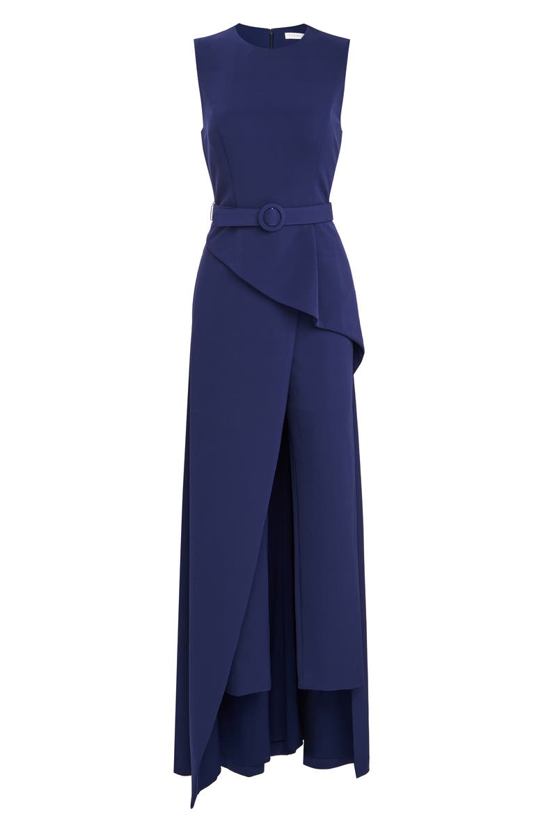 Kay Unger Owen Belted Maxi Jumpsuit, Alternate, color, 
