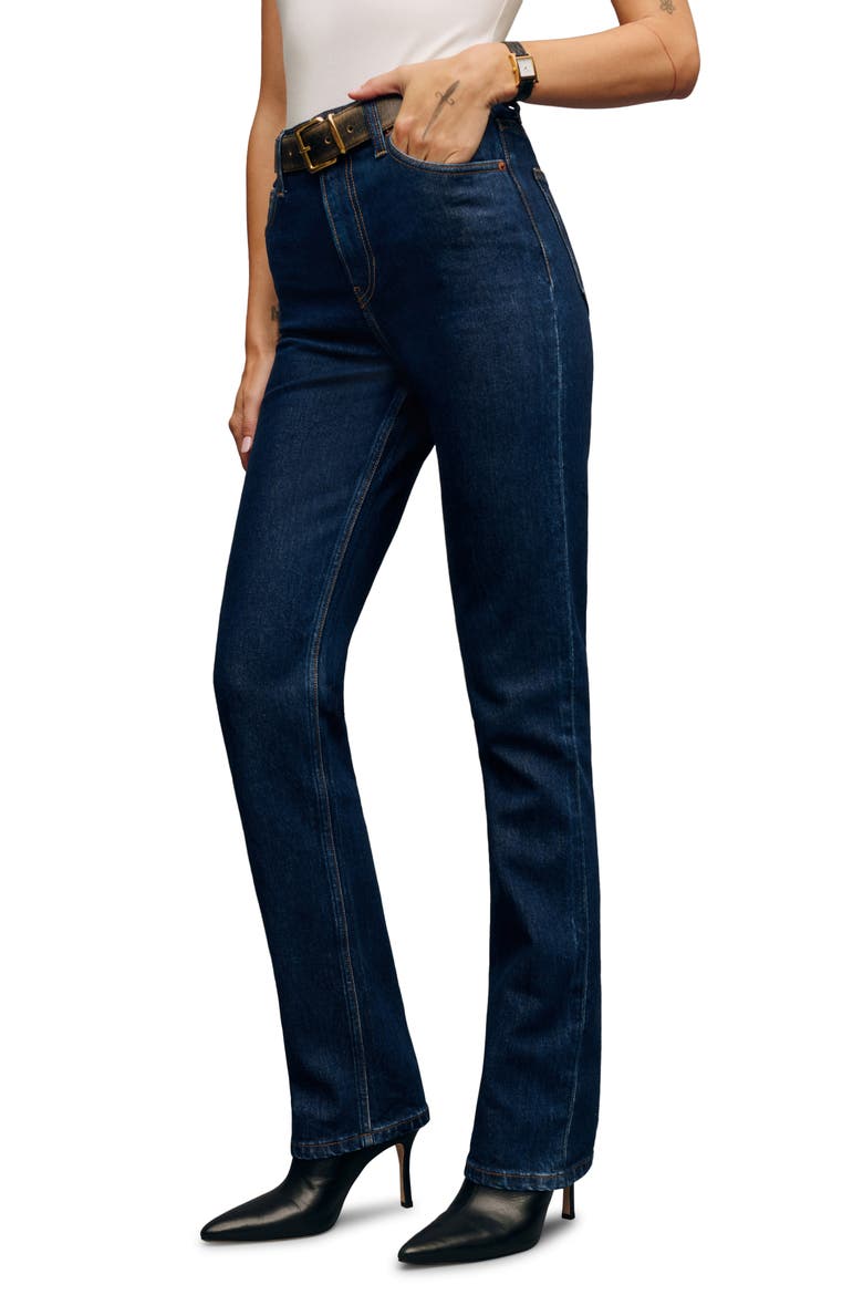 Jax High Waist Straight Leg Jeans, Main, color, SENECA