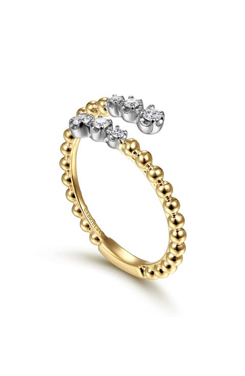 Bujukan Two-Tone 14K Gold & Diamond Bypass Ring
