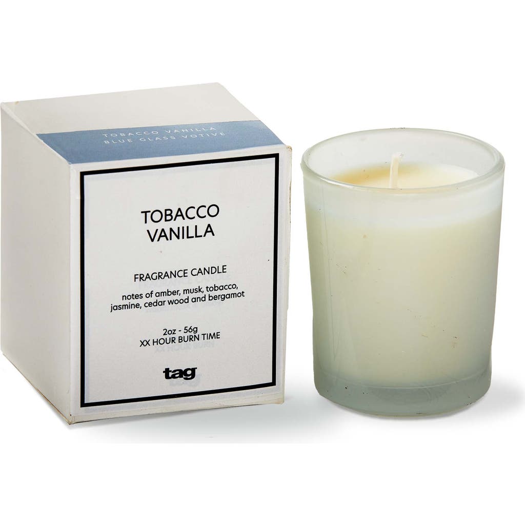 Tag Tobacco Vanilla Scented Votive Candle Light Blue Everyday Use In Blue