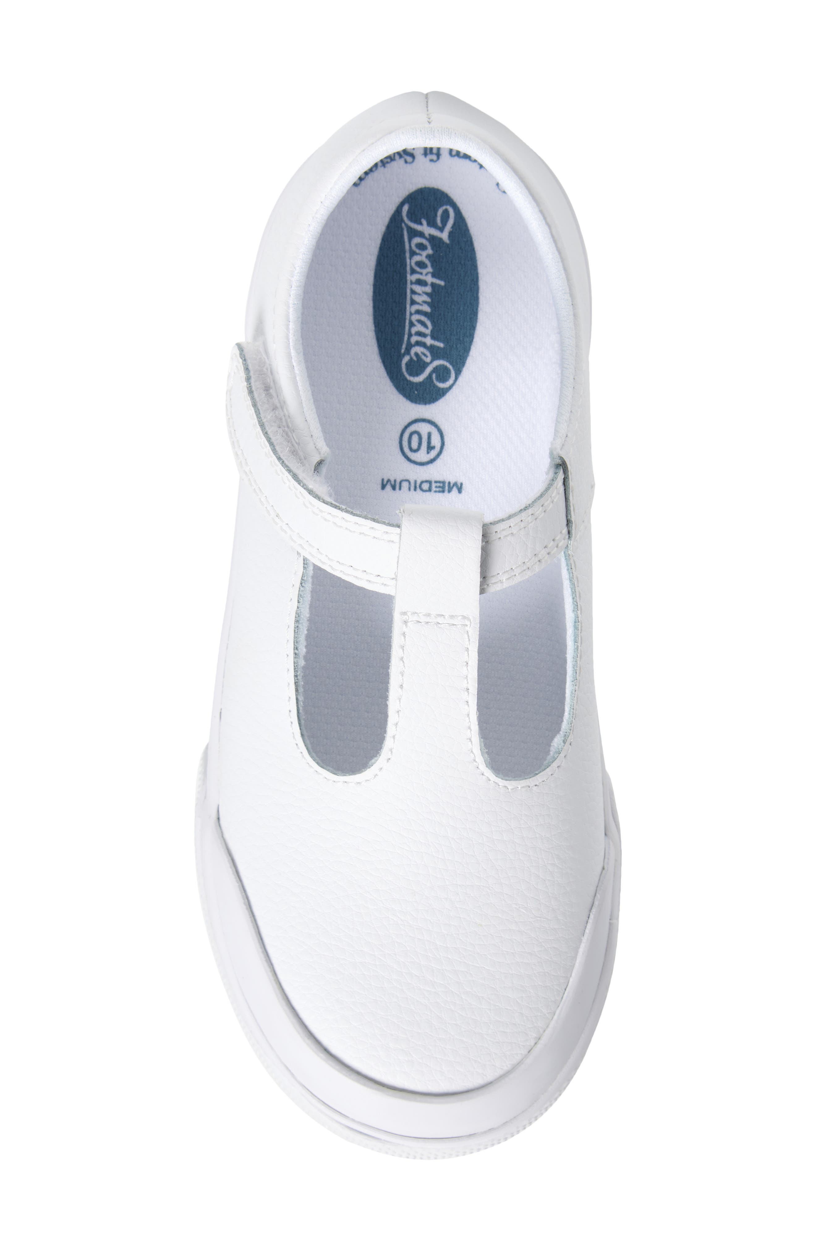 Footmates Drew Mary Jane Sneaker, Alternate, color, White Leather/ Gray