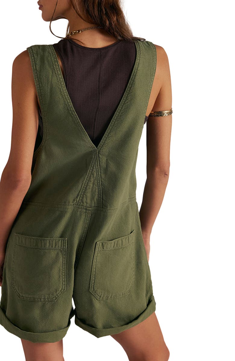 Free People Jude Cotton Shortalls, Alternate, color, Verdant