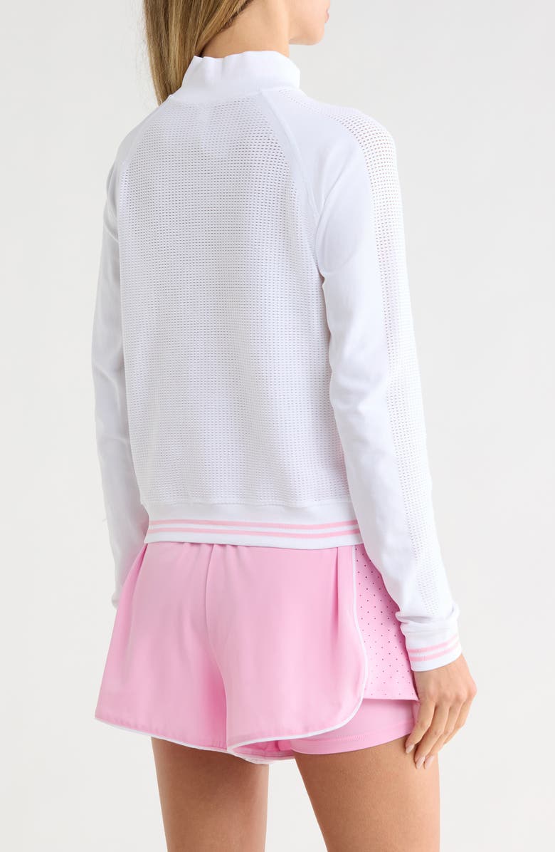 90 DEGREE BY REFLEX Seamless Net Play Tennis Jacket, Alternate, color, White/ Pink Peony