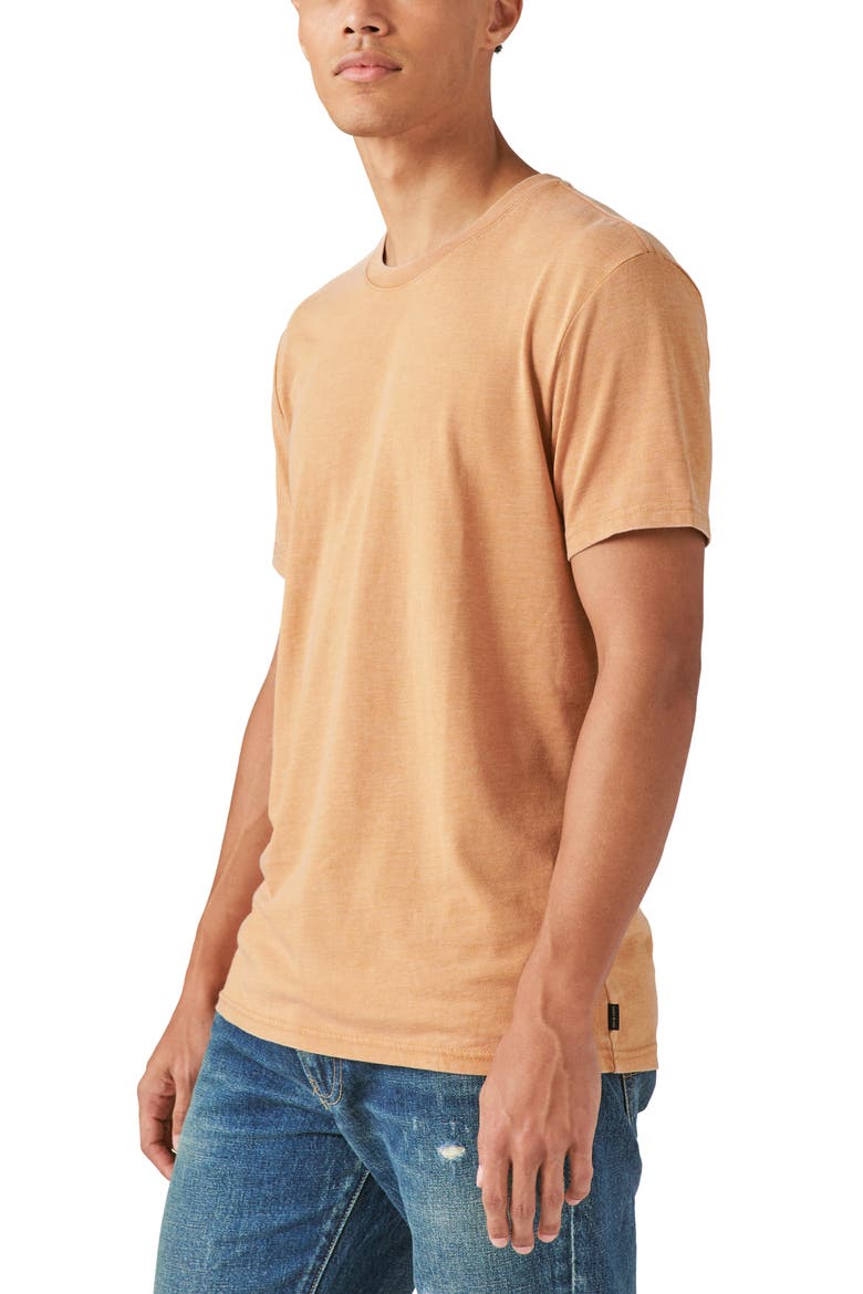 Burnout Cotton Blend Crewneck T-Shirt, Alternate, color, ALMOND