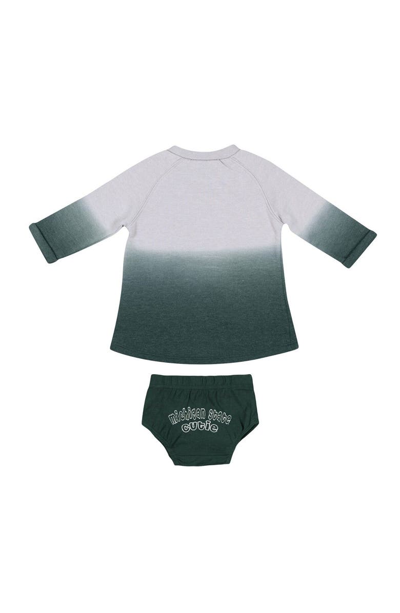 COLOSSEUM Newborn & Infant Colosseum Gray/Green Michigan State Spartans Hand in Hand Ombre Dress & Bloomers Set, Alternate, color, 