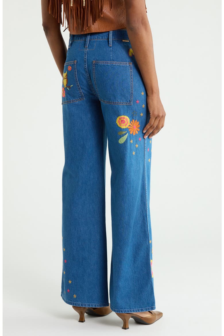 The Heyday Hustler Roller High Waist Embroidered Wide Leg Jeans, Alternate, color, HODGEPODGE