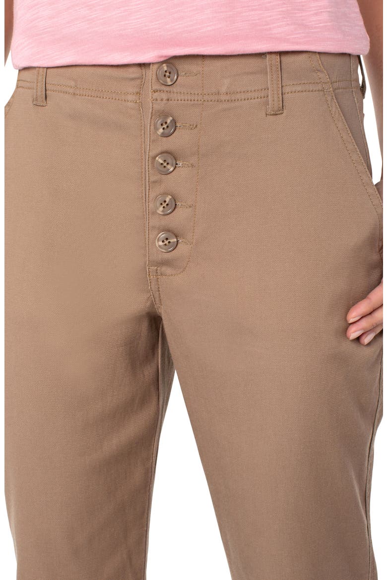 x Living in Yellow High Waist Cuffed Crop Button Fly Pants, Alternate, color, ASHWOOD BROWN
