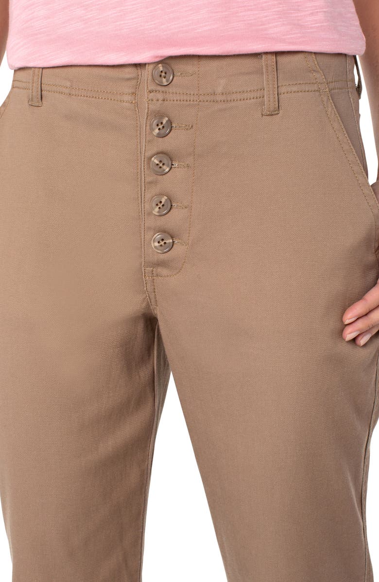 Liverpool Los Angeles x Living in Yellow High Waist Cuffed Crop Button Fly Pants, Alternate, color,