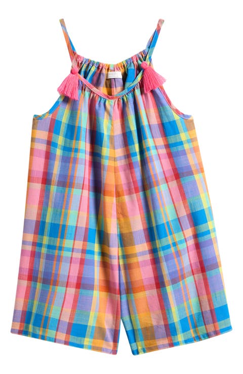 Kids' Rainbow Check Romper