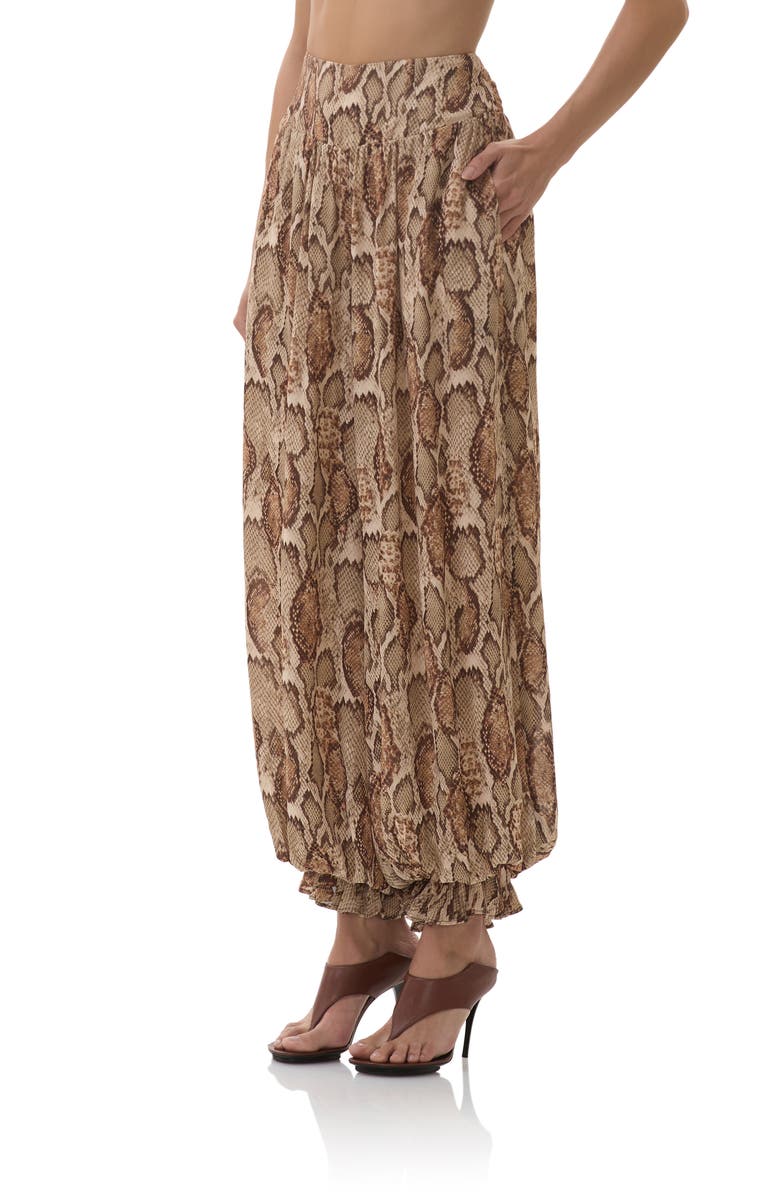 AFRM Vesper Snakeskin Print Pants, Alternate, color, Sand Snake
