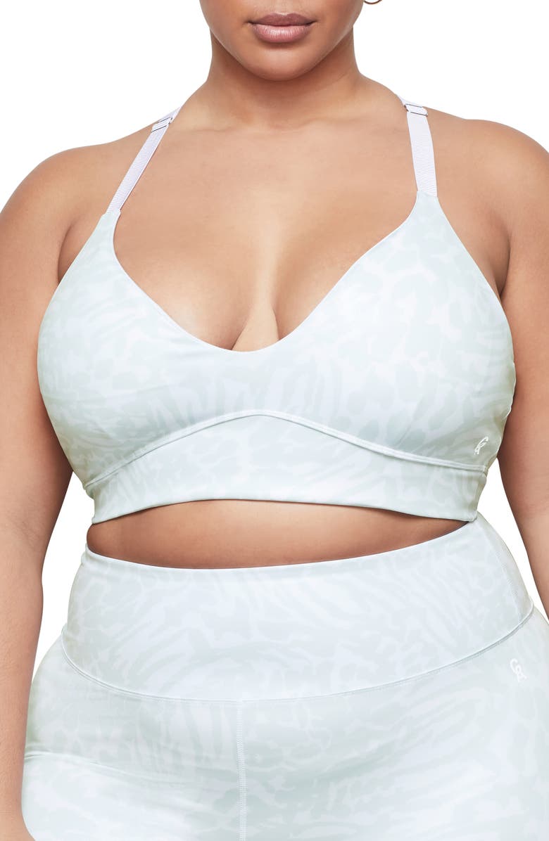 Good American Leopard Foil Bra, Alternate, color,