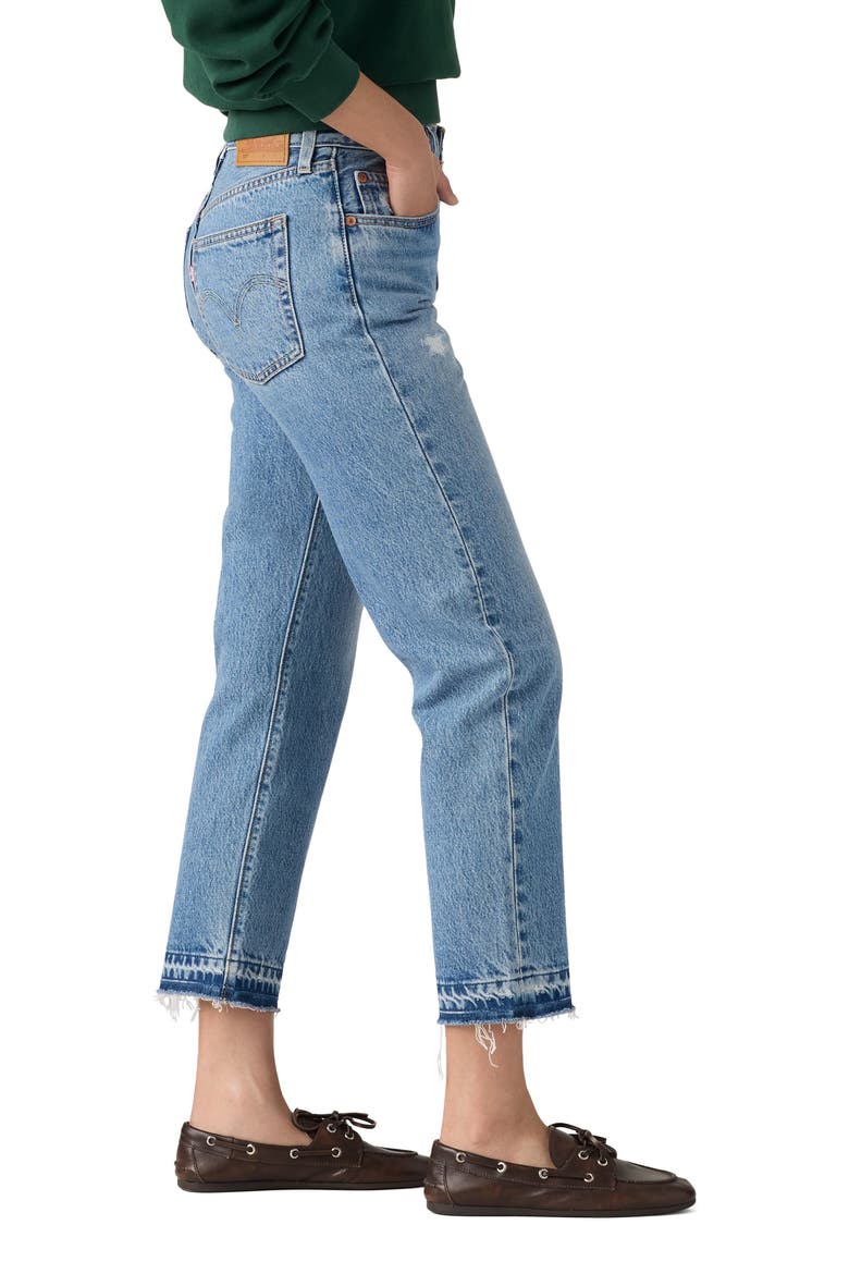 501® Release Hem Crop Straight Leg Jeans, Alternate, color, TRIPLE BRIM