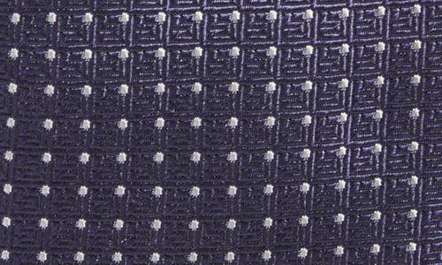 Hugo Boss Boss Dot Print Silk Blend Tie In Blue
