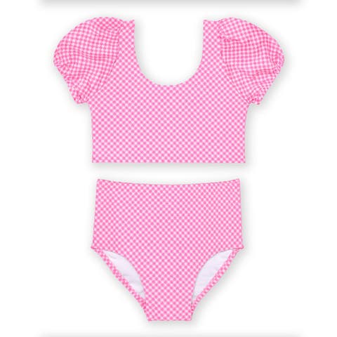 Gingham Puff Sleeve Bikini (Little Kid, Big Kid)