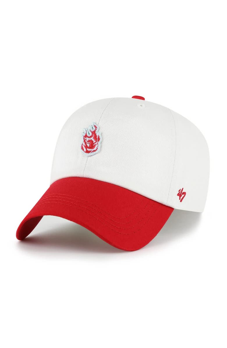 '47 Unisex '47  White/Red Portland Fire Contemporary Two-Tone Clean Up Adjustable Hat, Alternate, color, White
