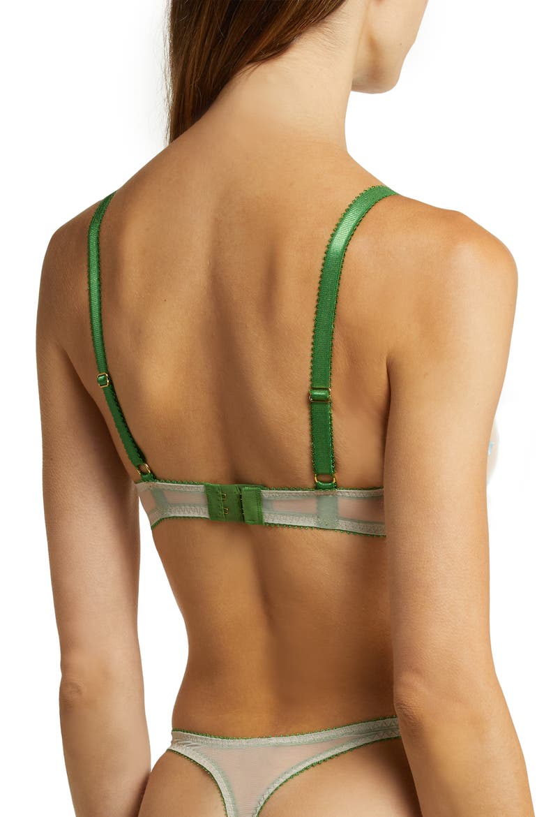 Lumi Embrodiered Mesh Underwire Bra, Alternate, color, GRASS GREEN