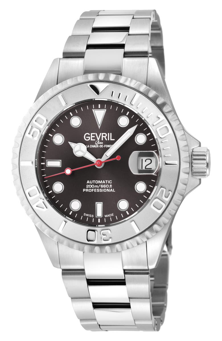 GEVRIL Wall Street Swiss Automatic Bracelet Watch, 39mm, Main, color,
