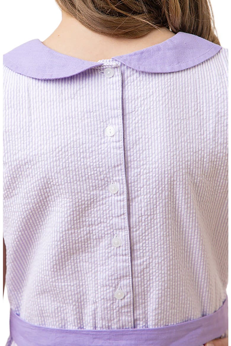 Girls' Organic Seersucker Peter Pan Collar Dress, Toddler, Alternate, color, Lavender Seersucker
