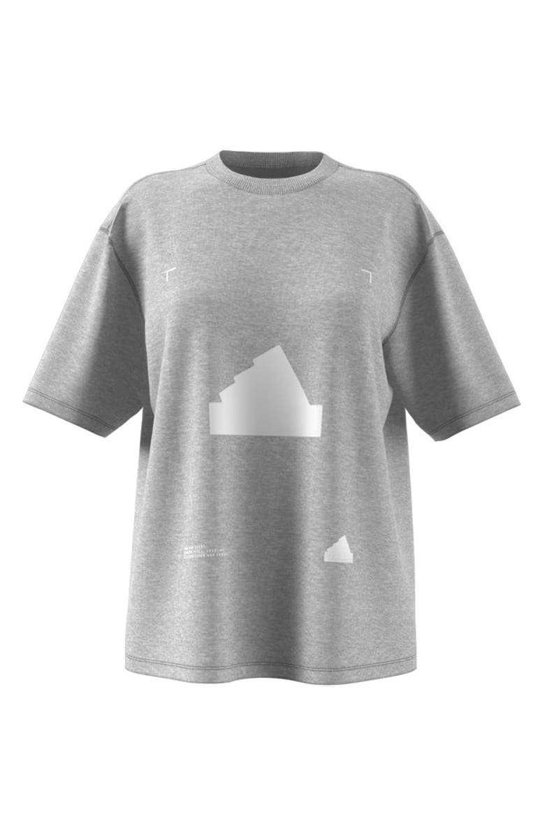 adidas Oversize Logo Graphic Tee, Alternate, color, Medium Grey Heather/ White