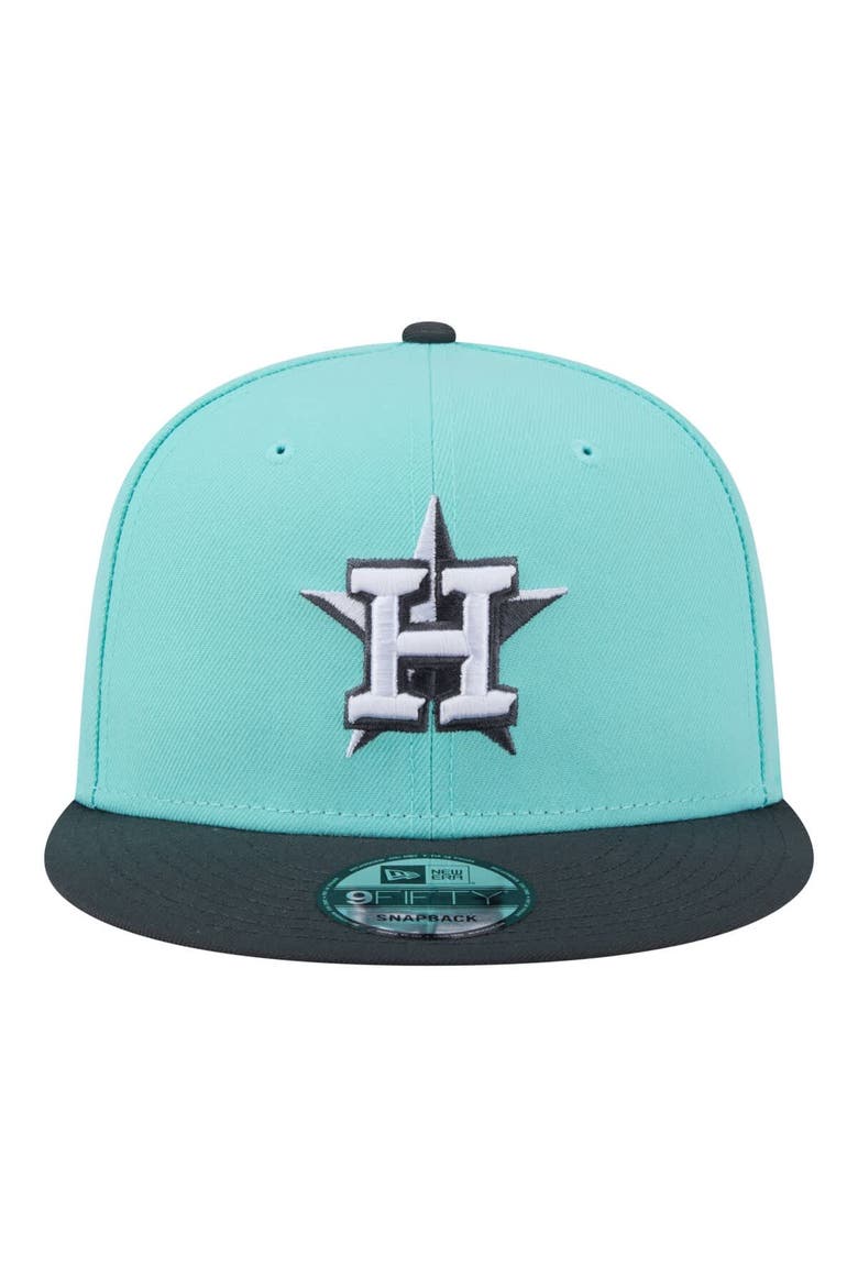 Men's New Era Turquoise/Charcoal Houston Astros Two-Tone Color Pack 9FIFTY Snapback Hat, Alternate, color, Turquoise